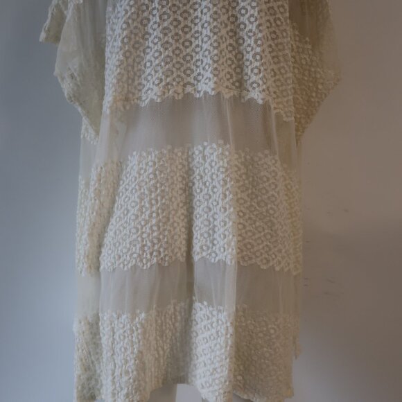 Womens Free People Cream Semi Sheer Oversized Tank Top M - Picture 6 of 7